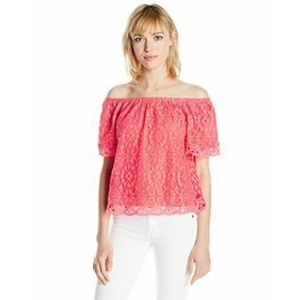 BB Dakota Women's Off The Shoulder Orange Top M